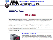 Tablet Screenshot of partlowcontrols.com